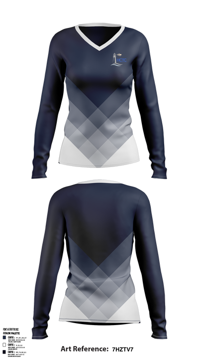 Hancock County Technical Center 2540032 Women's Long Sleeve V-neck Shirt - 33
