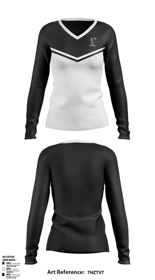 Hancock County Technical Center 2540032 Women's Long Sleeve V-neck Shirt - 34