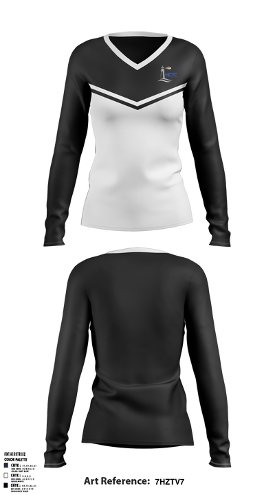 Hancock County Technical Center 2540032 Women's Long Sleeve V-neck Shirt - 34