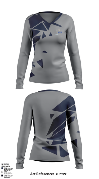 Hancock County Technical Center 2540032 Women's Long Sleeve V-neck Shirt - 35