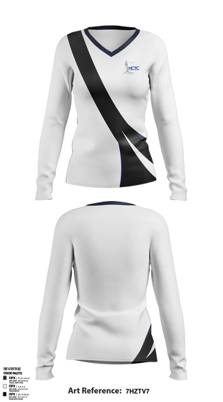 Hancock County Technical Center 2540032 Women's Long Sleeve V-neck Shirt - 36