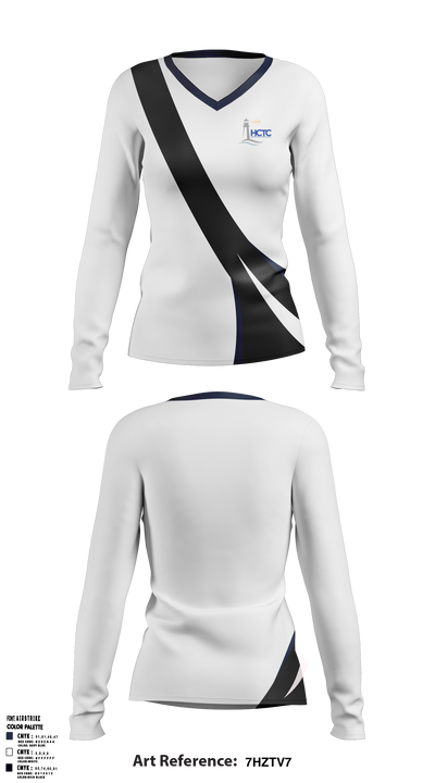 Hancock County Technical Center 2540032 Women's Long Sleeve V-neck Shirt - 36