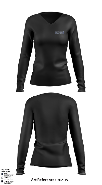 Hancock County Technical Center 2540032 Women's Long Sleeve V-neck Shirt - 36