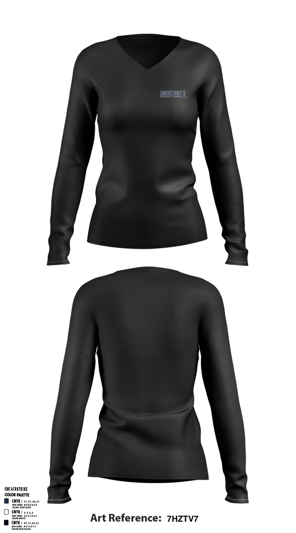 Hancock County Technical Center 2540032 Women's Long Sleeve V-neck Shirt - 36