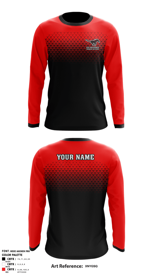 Edgewood High School Swimming 89925372 Long Sleeve Performance Shirt - 1