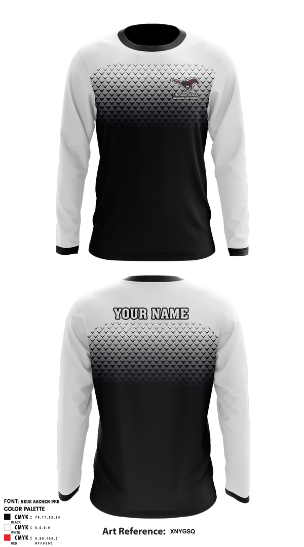 Edgewood High School Swimming 89925372 Long Sleeve Performance Shirt - 2