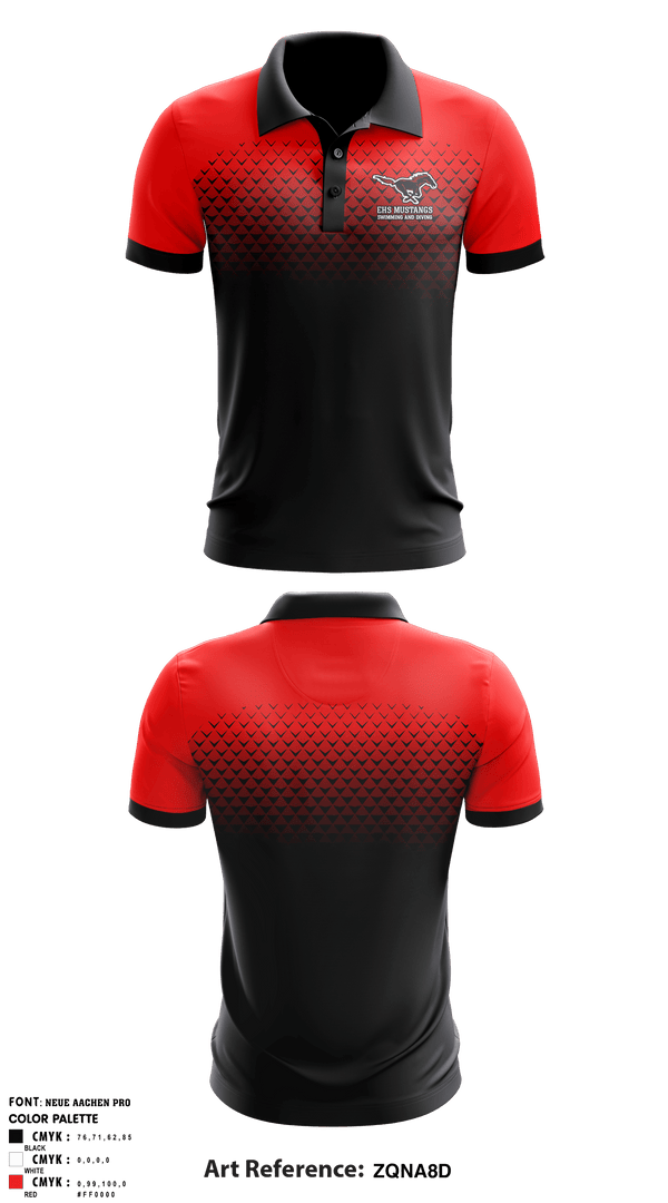 Edgewood High School Swimming 89925372 Short Sleeve Performance Polo - 1