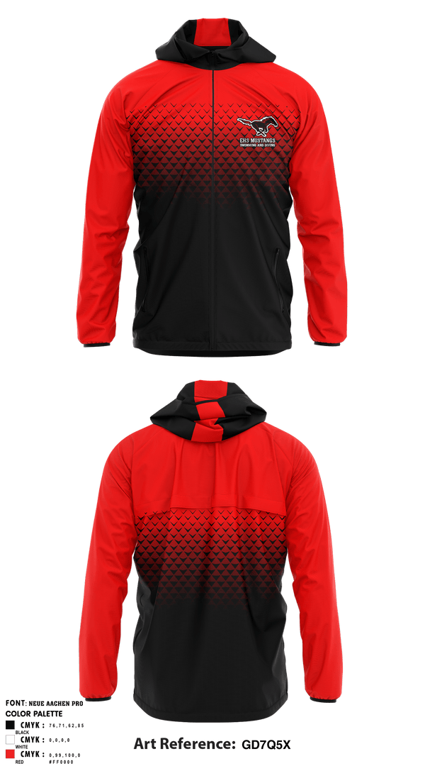Edgewood High School Swimming 89925372Windbreaker - 1