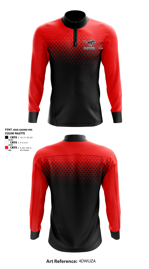 Edgewood High School Swimming 89925372 Quarter Zip Jacket - 1