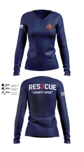 North Towanda Fire Rescue 73768228 Women's Long Sleeve V-neck Shirt - 101