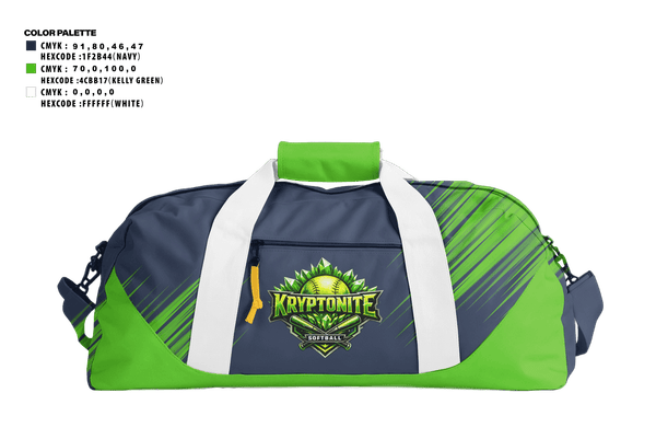 Duffle Bag, Kryptonite, Baseball, Teamtime, Team time, sublimation, custom sports apparel, team uniforms, spirit wear, spiritwear, sports uniforms, custom shirts, team store, custom team store, fundraiser sports, apparel fundraiser