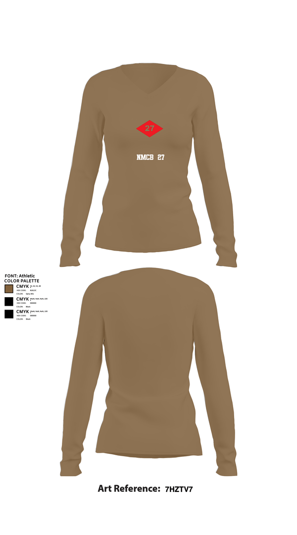 Womens Long Sleeve Vneck Shirt, NMCB  27, Navy, Teamtime, Team time, sublimation, custom sports apparel, team uniforms, spirit wear, spiritwear, sports uniforms, custom shirts, team store, custom team store, fundraiser sports, apparel fundraiser