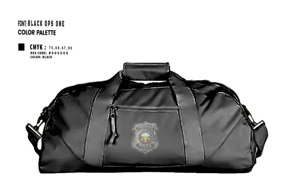 Duffle Bag, TIMBERLAKE POLICE DEPARTMENT, Police, Teamtime, Team time, sublimation, custom sports apparel, team uniforms, spirit wear, spiritwear, sports uniforms, custom shirts, team store, custom team store, fundraiser sports, apparel fundraiser