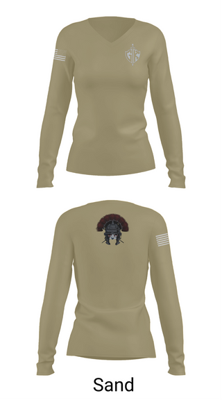Womens Long Sleeve Vneck Shirt, HQ PLT, A CO, USDB BN (CORR), , Teamtime, Team time, sublimation, custom sports apparel, team uniforms, spirit wear, spiritwear, sports uniforms, custom shirts, team store, custom team store, fundraiser sports, apparel fundraiser