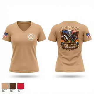 Womens Short Sleeve Vneck Shirt, USS ralph Johnson, Navy, Teamtime, Team time, sublimation, custom sports apparel, team uniforms, spirit wear, spiritwear, sports uniforms, custom shirts, team store, custom team store, fundraiser sports, apparel fundraiser