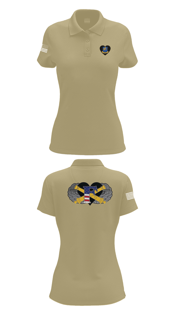 Womens Short Sleeve Performance Polo, Freedom BTRY, 1-320th FAR, , Teamtime, Team time, sublimation, custom sports apparel, team uniforms, spirit wear, spiritwear, sports uniforms, custom shirts, team store, custom team store, fundraiser sports, apparel fundraiser