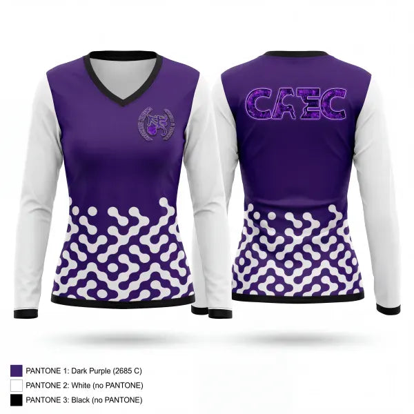 Womens Long Sleeve Vneck Shirt, CAEC Africentric Nubians, Track & Field, Teamtime, Team time, sublimation, custom sports apparel, team uniforms, spirit wear, spiritwear, sports uniforms, custom shirts, team store, custom team store, fundraiser sports, apparel fundraiser
