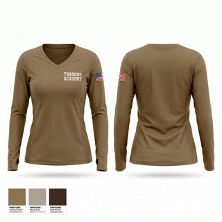 Womens Long Sleeve Vneck Shirt, Training Academy, Police, Teamtime, Team time, sublimation, custom sports apparel, team uniforms, spirit wear, spiritwear, sports uniforms, custom shirts, team store, custom team store, fundraiser sports, apparel fundraiser
