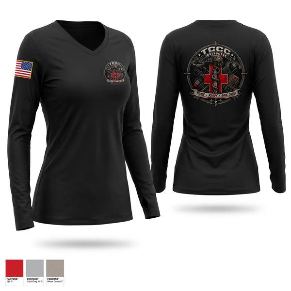 Womens Long Sleeve Vneck Shirt, Jax TCCC, Navy, Teamtime, Team time, sublimation, custom sports apparel, team uniforms, spirit wear, spiritwear, sports uniforms, custom shirts, team store, custom team store, fundraiser sports, apparel fundraiser