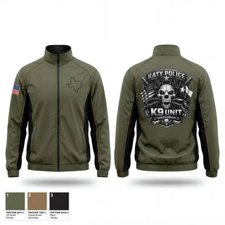 Windbreaker, Katy PD K9 Unit, Police, Teamtime, Team time, sublimation, custom sports apparel, team uniforms, spirit wear, spiritwear, sports uniforms, custom shirts, team store, custom team store, fundraiser sports, apparel fundraiser