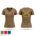A Battery 1-108th Field Artillery Women's Short Sleeve V-neck Shirt - 1