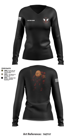 Womens Long Sleeve Vneck Shirt, CCo, 1-508PIR (OG), Army, Teamtime, Team time, sublimation, custom sports apparel, team uniforms, spirit wear, spiritwear, sports uniforms, custom shirts, team store, custom team store, fundraiser sports, apparel fundraiser