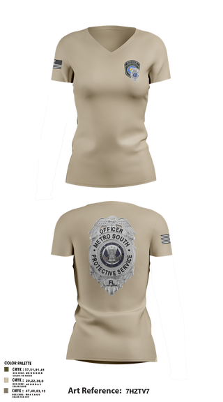 Womens Short Sleeve Vneck Shirt, METRO SOUTH PROTECTIVE SERVICE, , Teamtime, Team time, sublimation, custom sports apparel, team uniforms, spirit wear, spiritwear, sports uniforms, custom shirts, team store, custom team store, fundraiser sports, apparel fundraiser