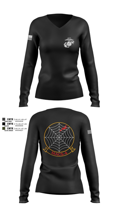 MACS4 13134180 Women's Long Sleeve V-neck Shirt - 1
