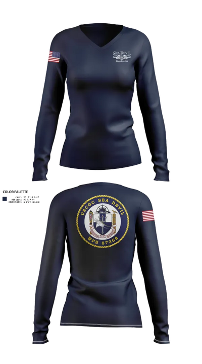 USCGC SEADEVIL 40470564 Women's Long Sleeve V-neck Shirt - 22
