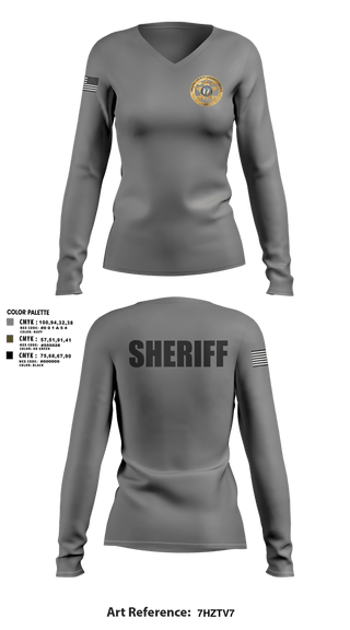 Womens Long Sleeve Vneck Shirt, Greene County Sheriff’s Office, Police, Teamtime, Team time, sublimation, custom sports apparel, team uniforms, spirit wear, spiritwear, sports uniforms, custom shirts, team store, custom team store, fundraiser sports, apparel fundraiser