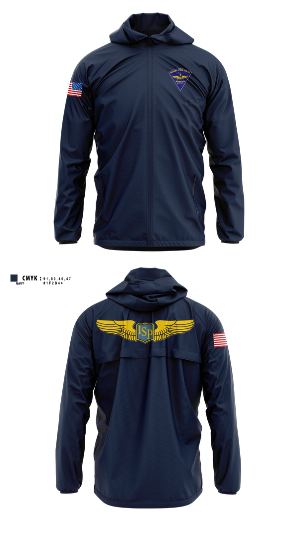 Windbreaker, Indiana State Police Aviation Unit, Police, Teamtime, Team time, sublimation, custom sports apparel, team uniforms, spirit wear, spiritwear, sports uniforms, custom shirts, team store, custom team store, fundraiser sports, apparel fundraiser