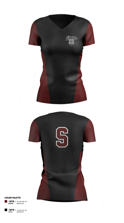 Sobrato HS Bulldogs 65561027 Women's Short Sleeve V-neck Shirt - 5