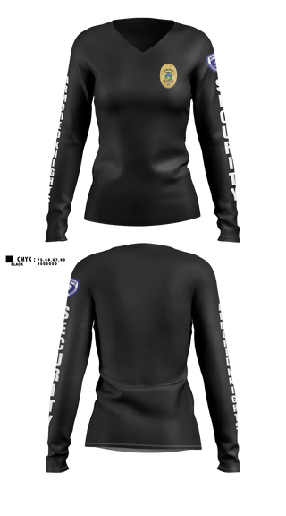 Womens Long Sleeve Vneck Shirt, Armored Knights, Police, Teamtime, Team time, sublimation, custom sports apparel, team uniforms, spirit wear, spiritwear, sports uniforms, custom shirts, team store, custom team store, fundraiser sports, apparel fundraiser