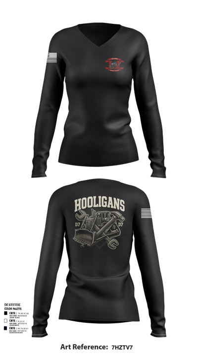 74th MRBC 20192295 Women's Long Sleeve V-neck Shirt - 101