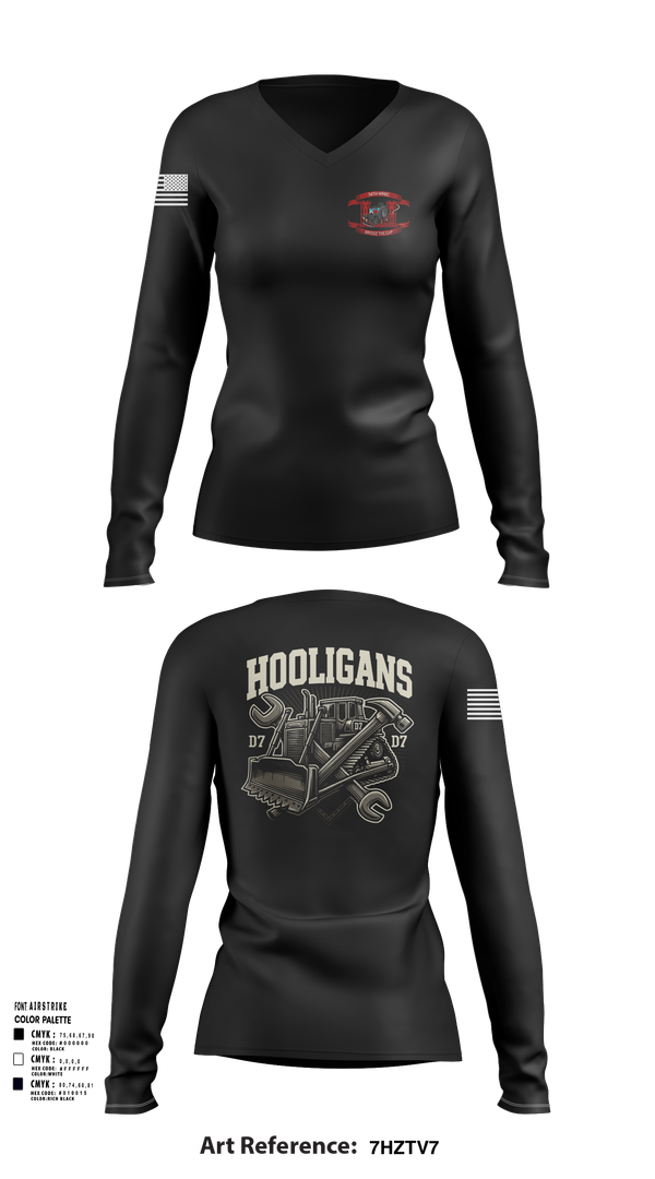 Womens Long Sleeve Vneck Shirt, 74th MRBC, , Teamtime, Team time, sublimation, custom sports apparel, team uniforms, spirit wear, spiritwear, sports uniforms, custom shirts, team store, custom team store, fundraiser sports, apparel fundraiser