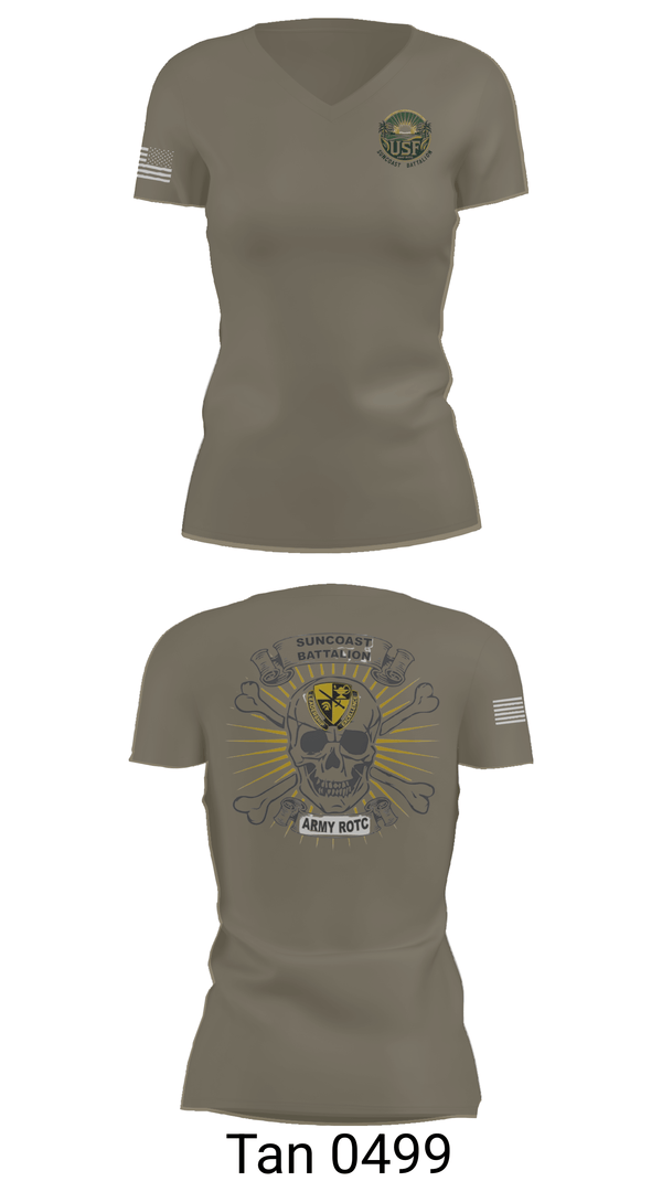 Womens Short Sleeve Vneck Shirt, Suncoast Battalion, Army, Teamtime, Team time, sublimation, custom sports apparel, team uniforms, spirit wear, spiritwear, sports uniforms, custom shirts, team store, custom team store, fundraiser sports, apparel fundraiser