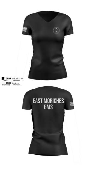 Womens Short Sleeve Vneck Shirt, East Moriches Community Ambulance, EMS/EMT, Teamtime, Team time, sublimation, custom sports apparel, team uniforms, spirit wear, spiritwear, sports uniforms, custom shirts, team store, custom team store, fundraiser sports, apparel fundraiser