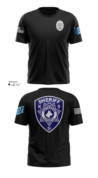 Short Sleeve Performance Shirt, Jefferson County Sheriff's Office K-9 Unit, Police, Teamtime, Team time, sublimation, custom sports apparel, team uniforms, spirit wear, spiritwear, sports uniforms, custom shirts, team store, custom team store, fundraiser sports, apparel fundraiser