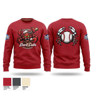 Crew Neck Sweatshirt, Devil Crabs, Baseball, Teamtime, Team time, sublimation, custom sports apparel, team uniforms, spirit wear, spiritwear, sports uniforms, custom shirts, team store, custom team store, fundraiser sports, apparel fundraiser