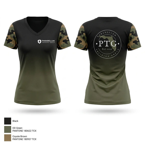 Womens Short Sleeve Vneck Shirt, Parabellum Training Group, , Teamtime, Team time, sublimation, custom sports apparel, team uniforms, spirit wear, spiritwear, sports uniforms, custom shirts, team store, custom team store, fundraiser sports, apparel fundraiser