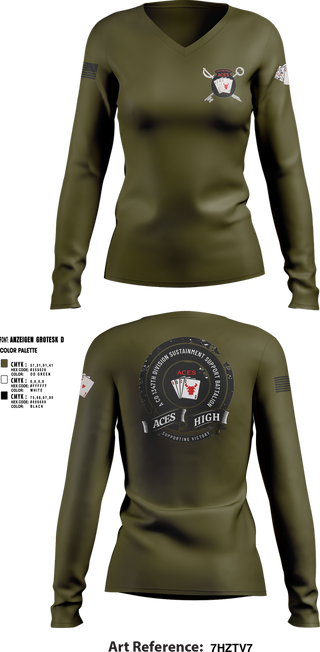 Womens Long Sleeve Vneck Shirt, A Co 1347 DSSB, , Teamtime, Team time, sublimation, custom sports apparel, team uniforms, spirit wear, spiritwear, sports uniforms, custom shirts, team store, custom team store, fundraiser sports, apparel fundraiser