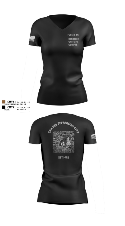 Jefferson City 36022409 Women's Short Sleeve V-neck Shirt - 100
