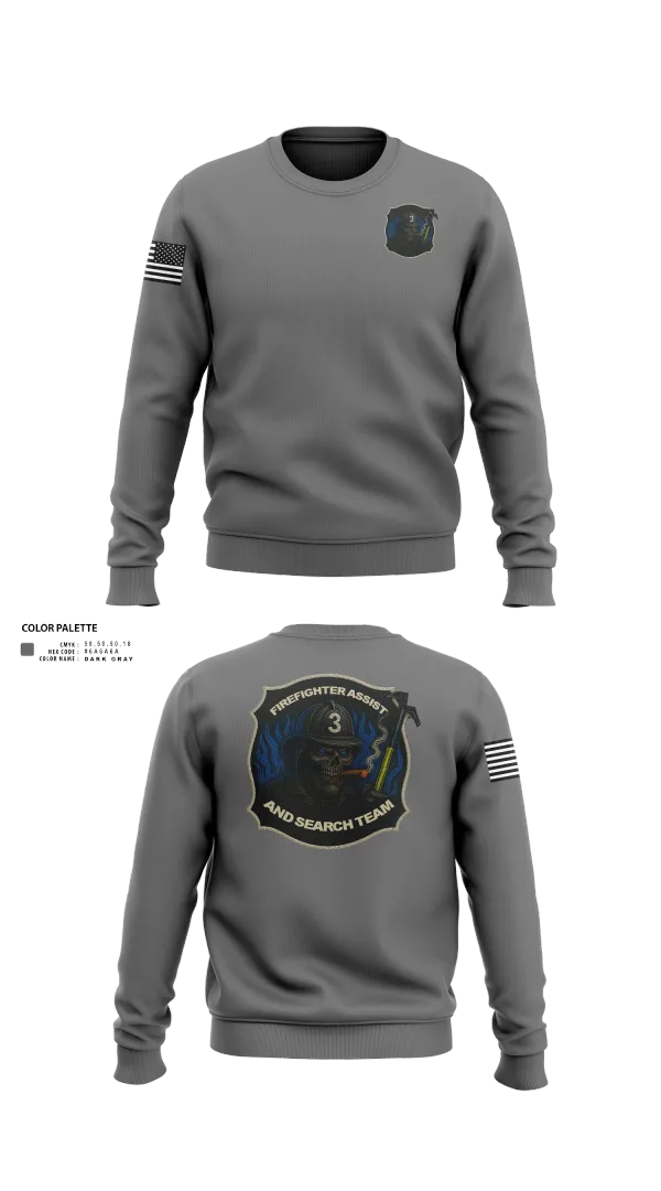Crew Neck Sweatshirt, District 3 Fast, Fire Department, Teamtime, Team time, sublimation, custom sports apparel, team uniforms, spirit wear, spiritwear, sports uniforms, custom shirts, team store, custom team store, fundraiser sports, apparel fundraiser