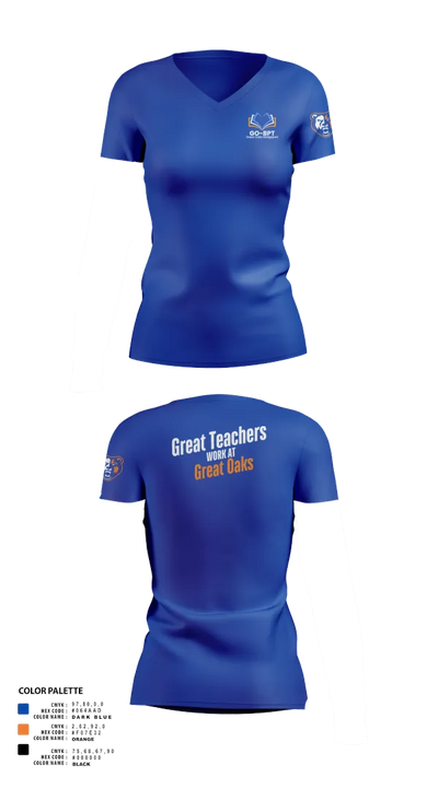 Great Oaks Charter School 80793414 Women's Short Sleeve V-neck Shirt - 21