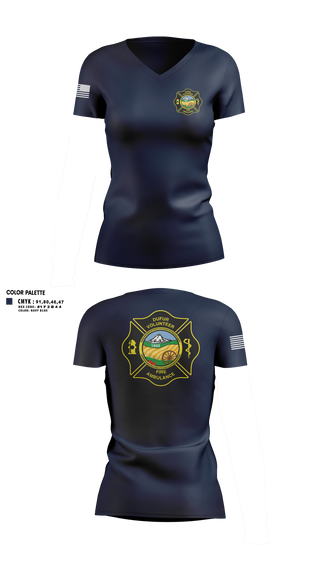 Womens Short Sleeve Vneck Shirt, Dufur Volunteer Fire and Ambulance, Fire Department, Teamtime, Team time, sublimation, custom sports apparel, team uniforms, spirit wear, spiritwear, sports uniforms, custom shirts, team store, custom team store, fundraiser sports, apparel fundraiser