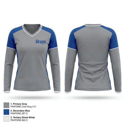 Grays (like the old Negro League team) 77949466 Women's Long Sleeve V-neck Shirt - 1