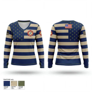 Womens Long Sleeve Vneck Shirt, Wellington Fire District, Fire Department, Teamtime, Team time, sublimation, custom sports apparel, team uniforms, spirit wear, spiritwear, sports uniforms, custom shirts, team store, custom team store, fundraiser sports, apparel fundraiser