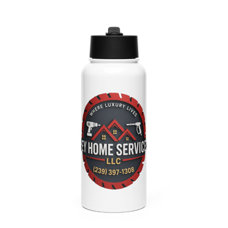 Rey Home Services LLC 27027098 Stainless Steel Water Bottle with a Straw Lid