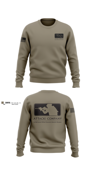Crew Neck Sweatshirt, Attack Company, Army, Teamtime, Team time, sublimation, custom sports apparel, team uniforms, spirit wear, spiritwear, sports uniforms, custom shirts, team store, custom team store, fundraiser sports, apparel fundraiser