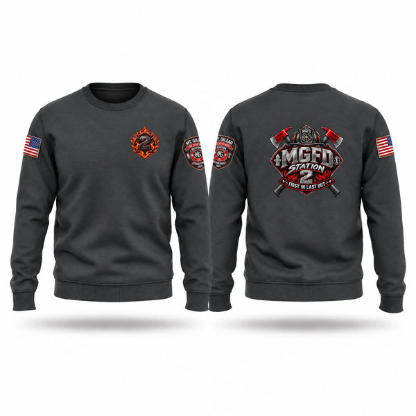 Crew Neck Sweatshirt, Station 2, Fire Department, Teamtime, Team time, sublimation, custom sports apparel, team uniforms, spirit wear, spiritwear, sports uniforms, custom shirts, team store, custom team store, fundraiser sports, apparel fundraiser